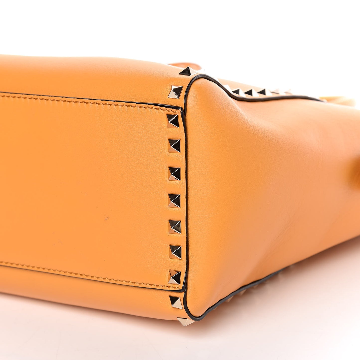 Vitello Rockstud Double Handle Tote Mandarin Sorbet