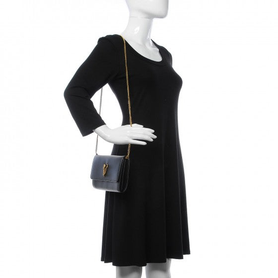 Versace Calfskin Embellished V Clutch Bag Black 2 of 7