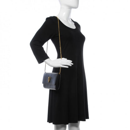Versace Calfskin Embellished V Clutch Bag Black 2 of 7