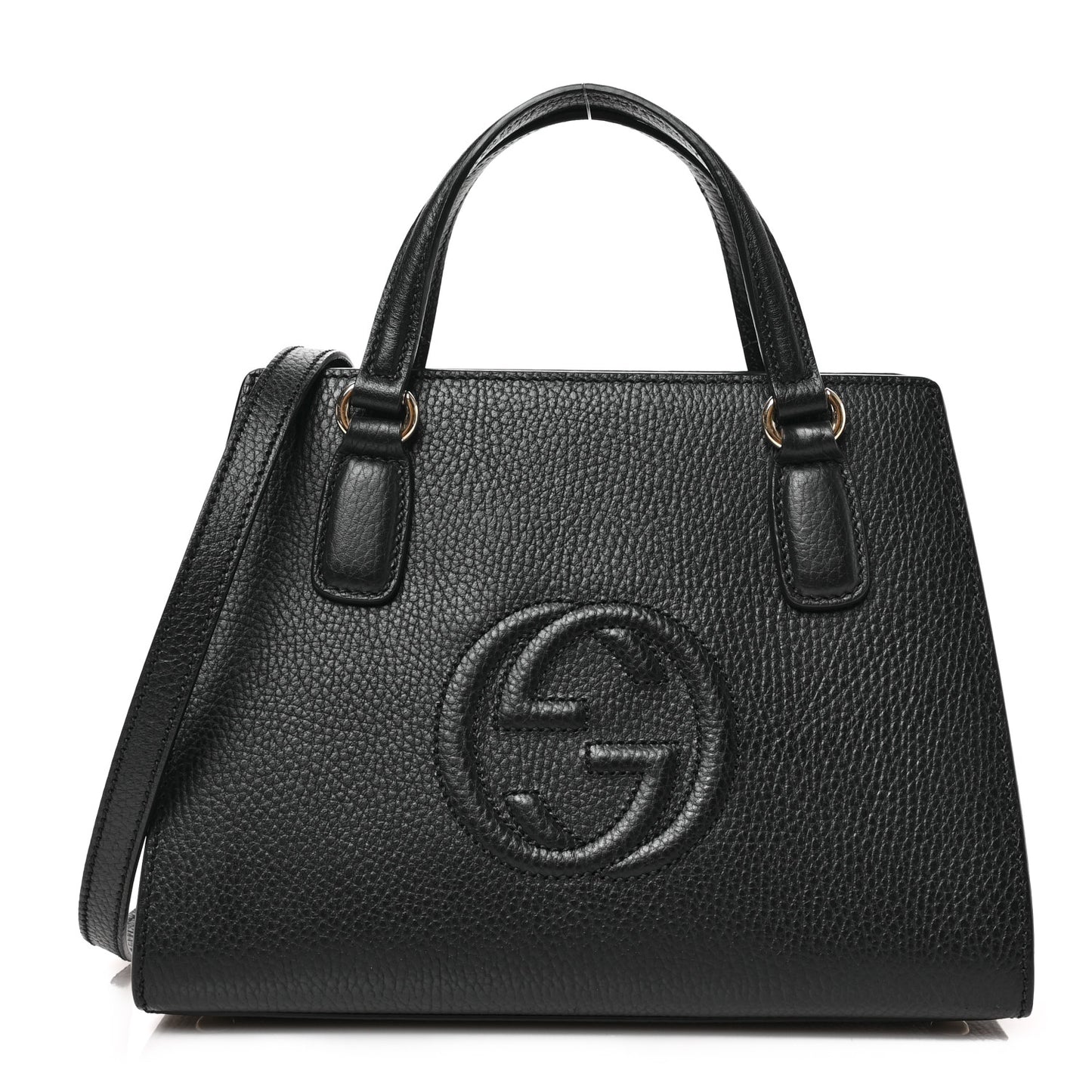 Dollar Calfskin Medium Soho Top Handle Satchel Black