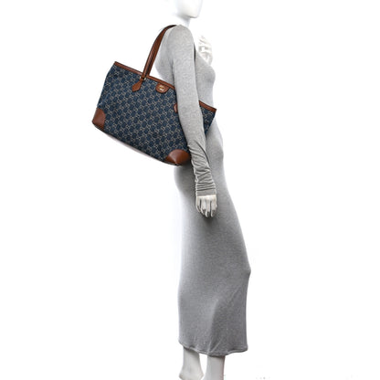 Gucci New Denim GG Monogram Medium Ophidia Shopping Tote Blue Tea Cuir 2 of 10