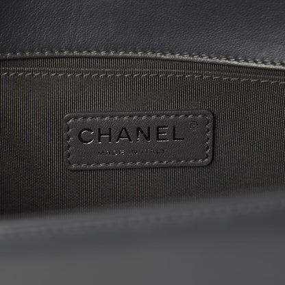 Chanel Lambskin Quilted Medium Boy Flap Dark Grey 5 of 8
