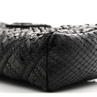 Chanel Snakeskin Quilted Phone Holder Clutch Black 10 of 13