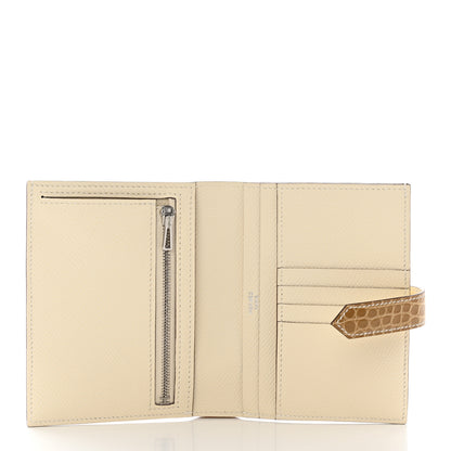 Hermes Epsom Shiny Alligator Bearn Touch Compact Wallet Nata Sable 5 of 11