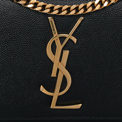 Saint Laurent Grain De Poudre Small Monogram Kate Satchel Black 7 of 12