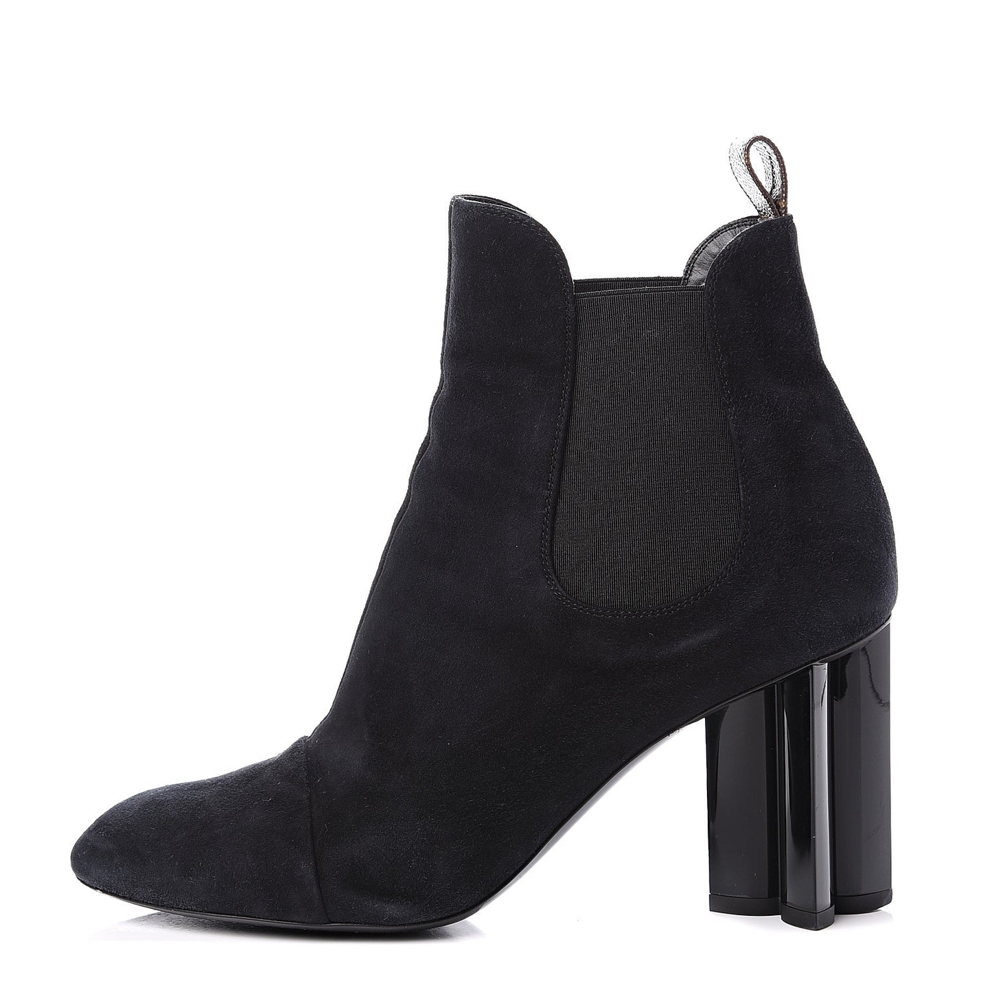 Suede Monogram Uniformes Cap Toe Chelsea 80mm Ankle Boots 38.5 Black