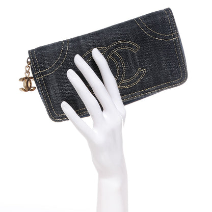 Chanel Denim CC Zip Around Wallet 2 of 8