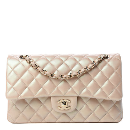 Chanel Iridescent Calfskin Quilted Medium Double Flap Beige 1 of 10