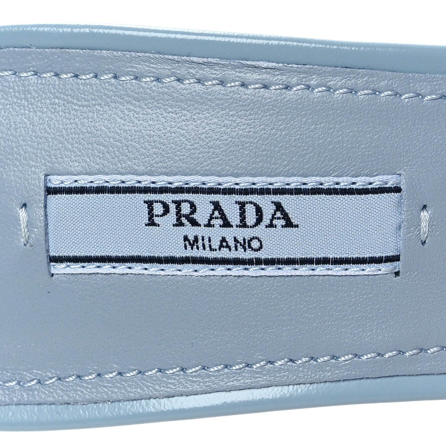 Spazzolato Triangle Logo 65mm Slide Sandals 37.5 Celeste