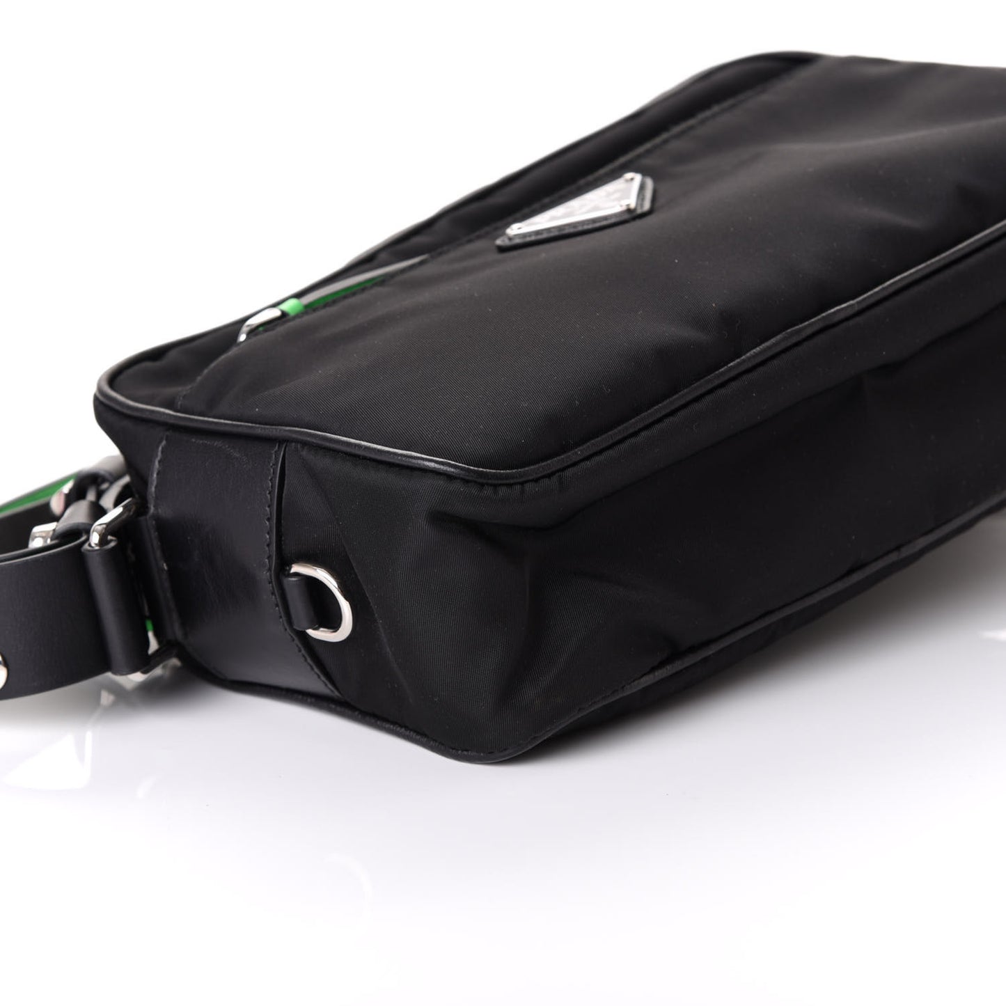 Tessuto Nylon Studded New Vela Shoulder Bag Black Verde