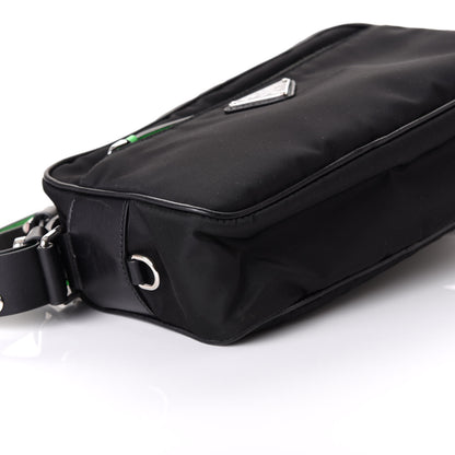 Prada Tessuto Nylon Studded New Vela Shoulder Bag Black Verde 9 of 10