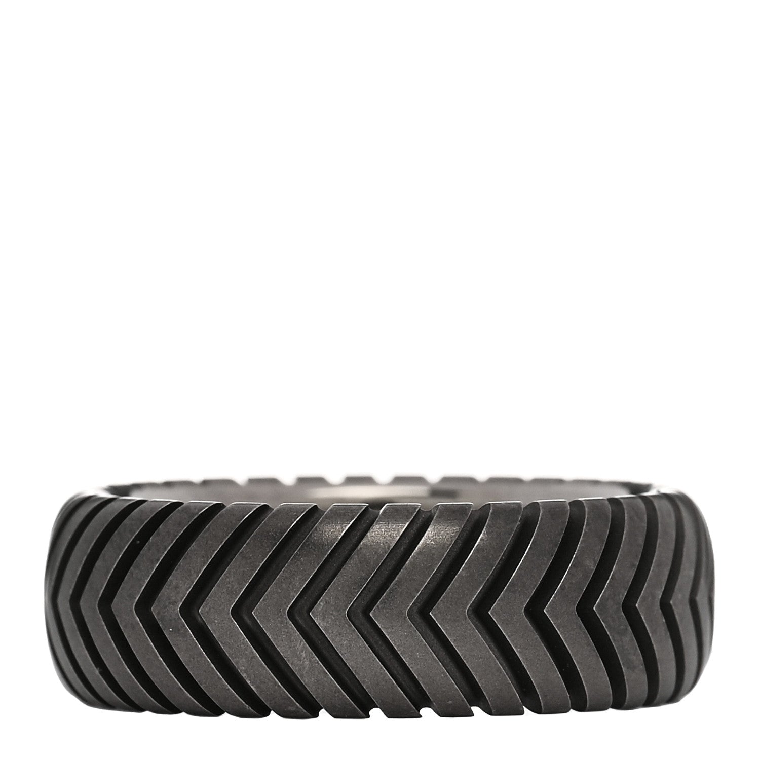 David Yurman Titanium 8mm Chevron Band Ring 63 10.5 1 of 4