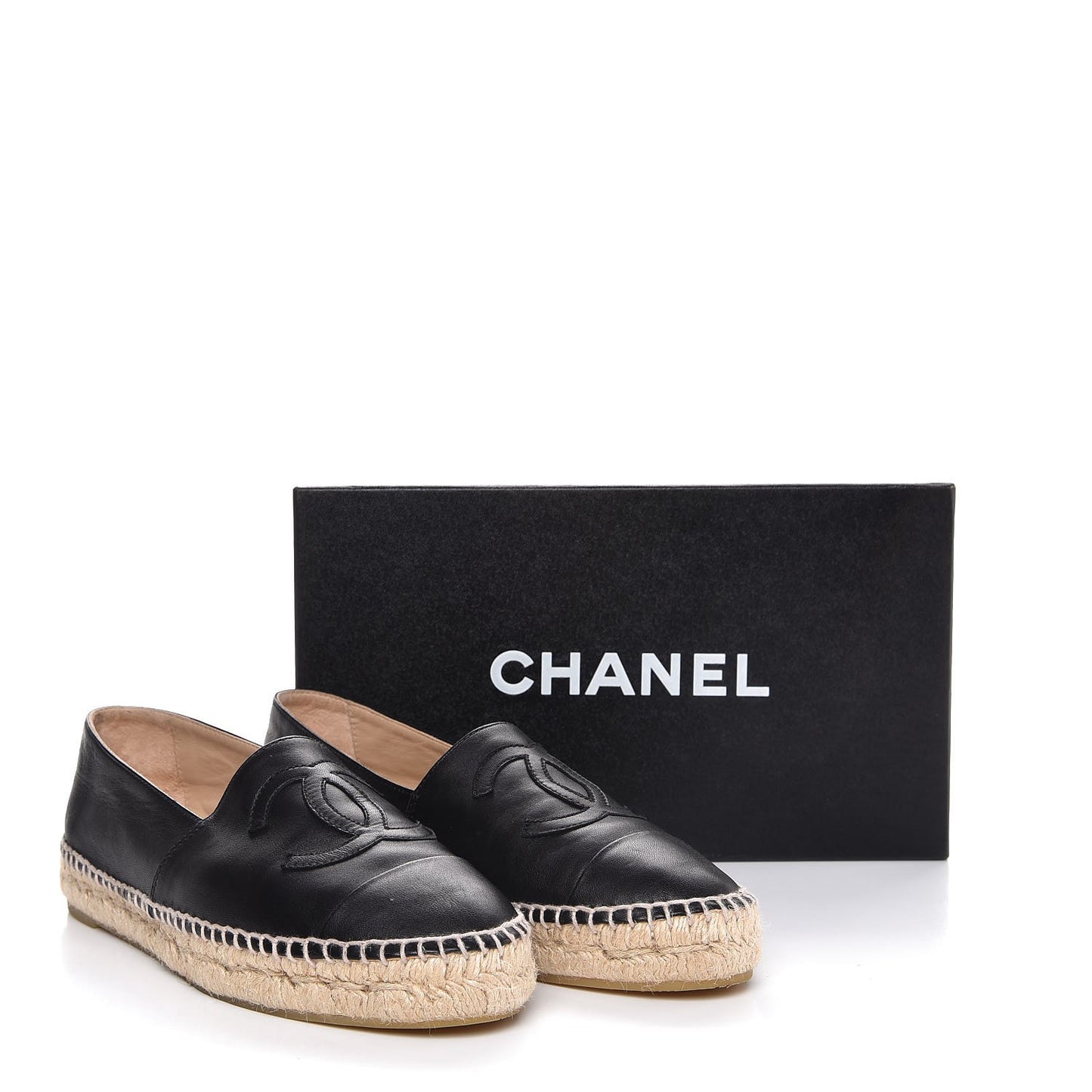 Lambskin CC Espadrilles 38 Black
