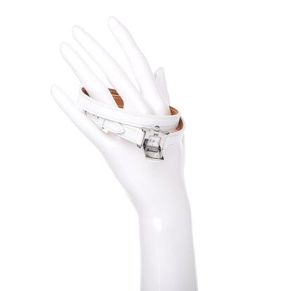 Hermes Stainless Steel Epsom 16mm Medor Double Tour Quartz Watch Blanc 2 of 12