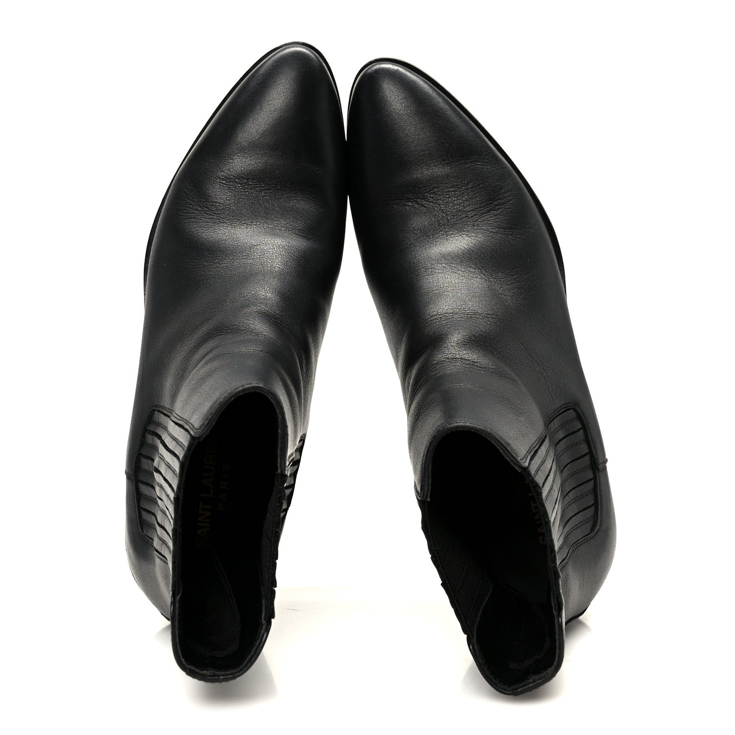 Saint Laurent Calfskin Brit Souple Ankle Boots 38 Black 2 of 9