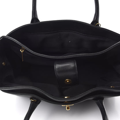 Chanel Calfskin Cerf Executive Shopper Tote Black 5 of 10