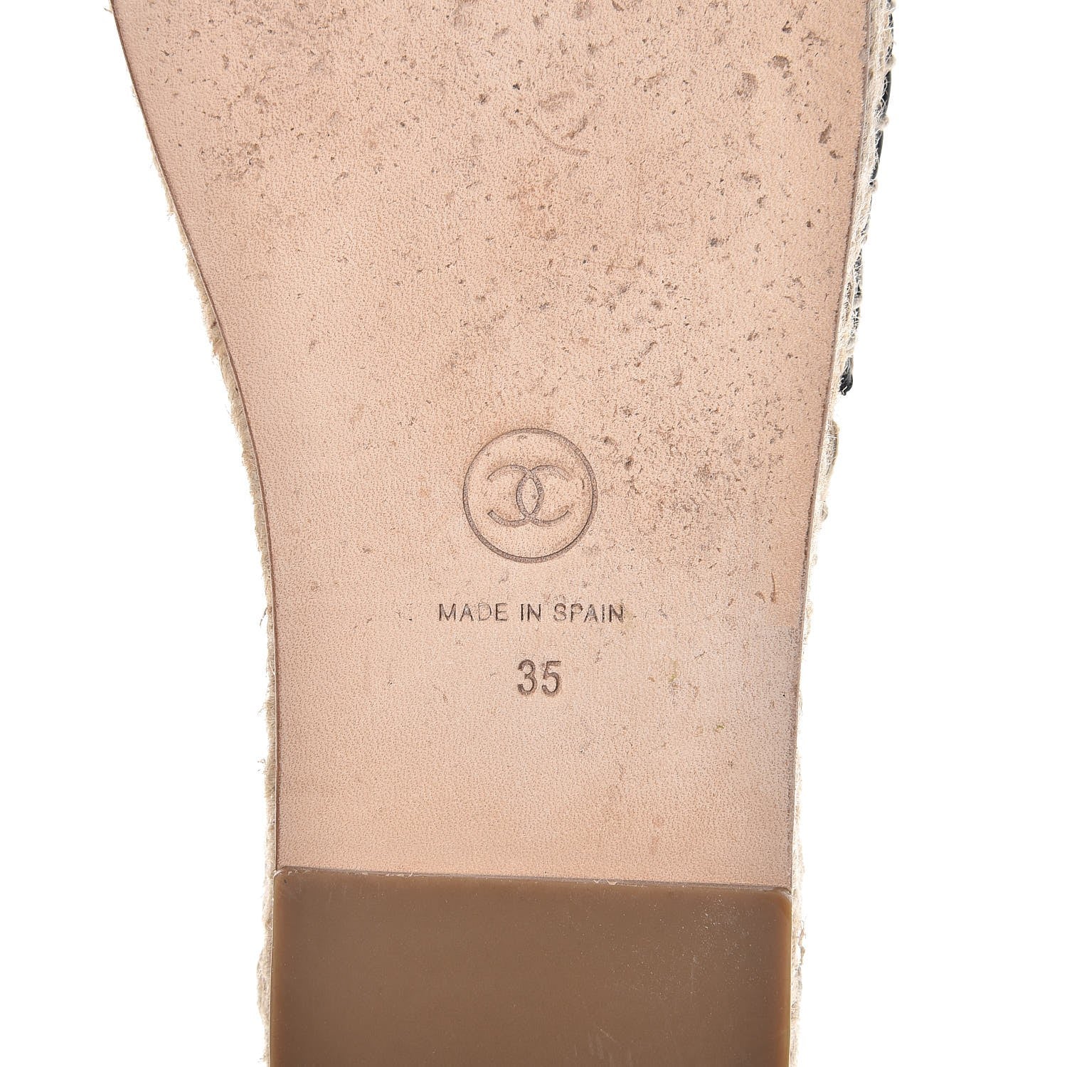 Chanel Lambskin Quilted CC Espadrille Slip On Sandals 35 Black 9 of 11