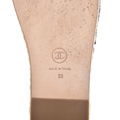 Chanel Lambskin Quilted CC Espadrille Slip On Sandals 35 Black 9 of 11