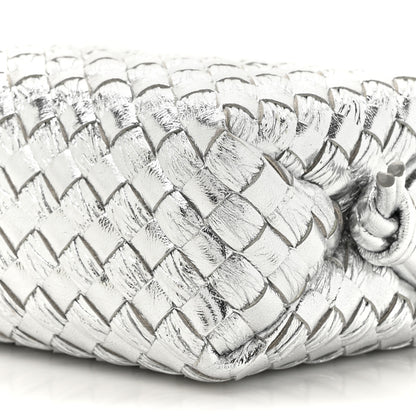 Bottega Veneta Metallic Calfskin Intrecciato Mini Loop Camera Bag Silver 9 of 10