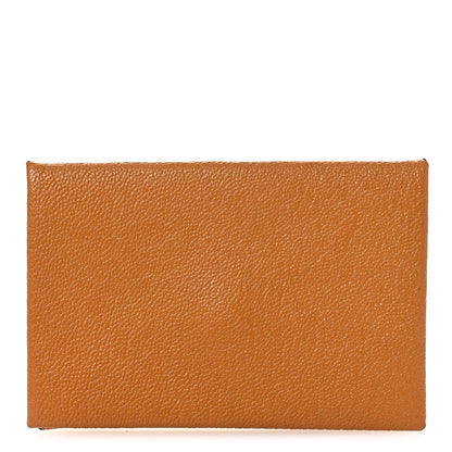 Hermes Chevre Mysore Verso Calvi Card Case Caramel Mauve Sylvestre 1 of 9