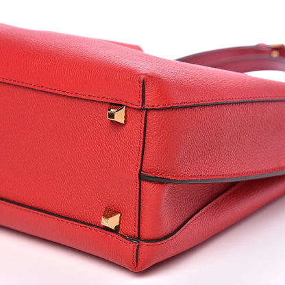 MCM Grained Calfskin Medium Milla Hobo Ruby Red 6 of 7