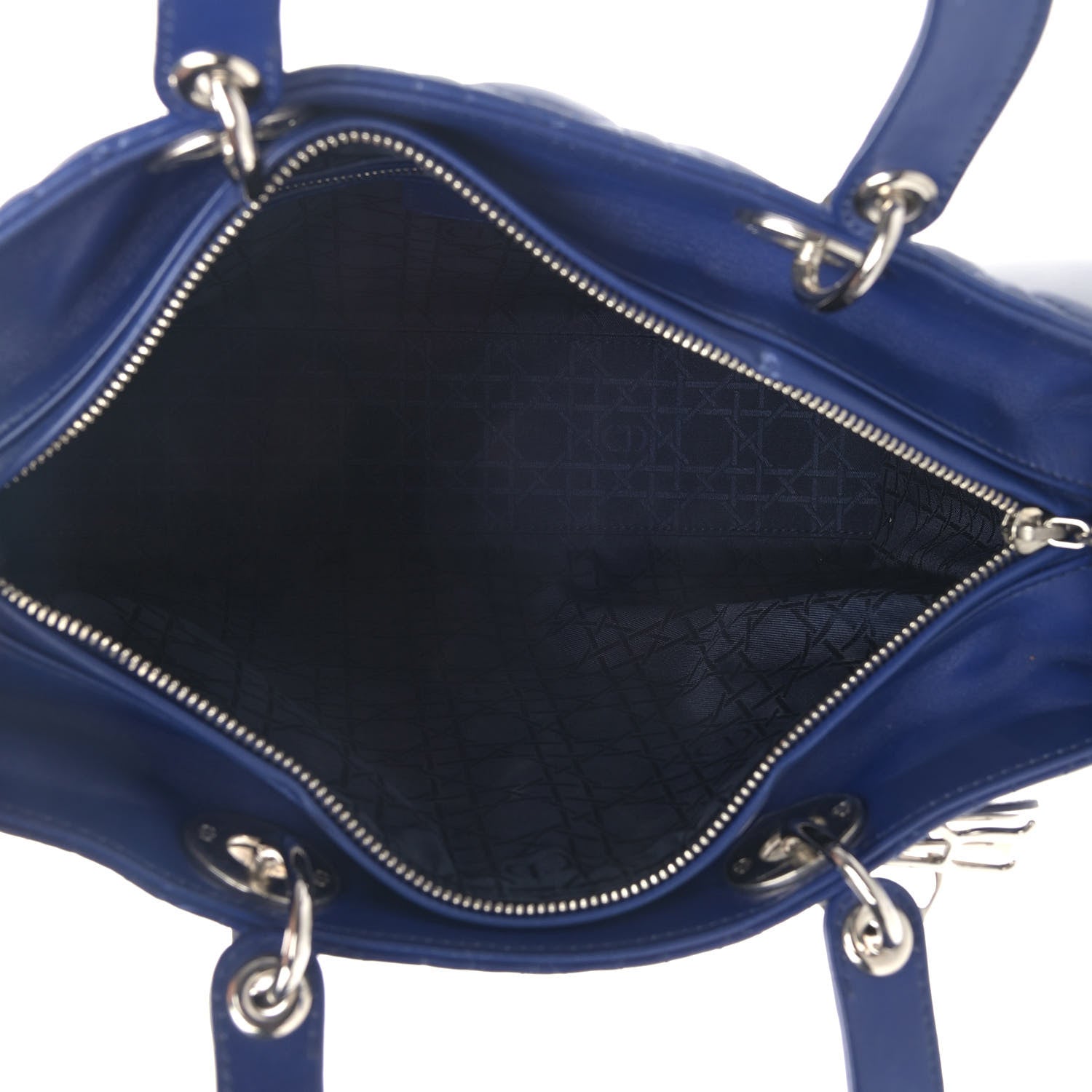 Christian Dior Lambskin Cannage Large Lady Dior Blue 4 of 9