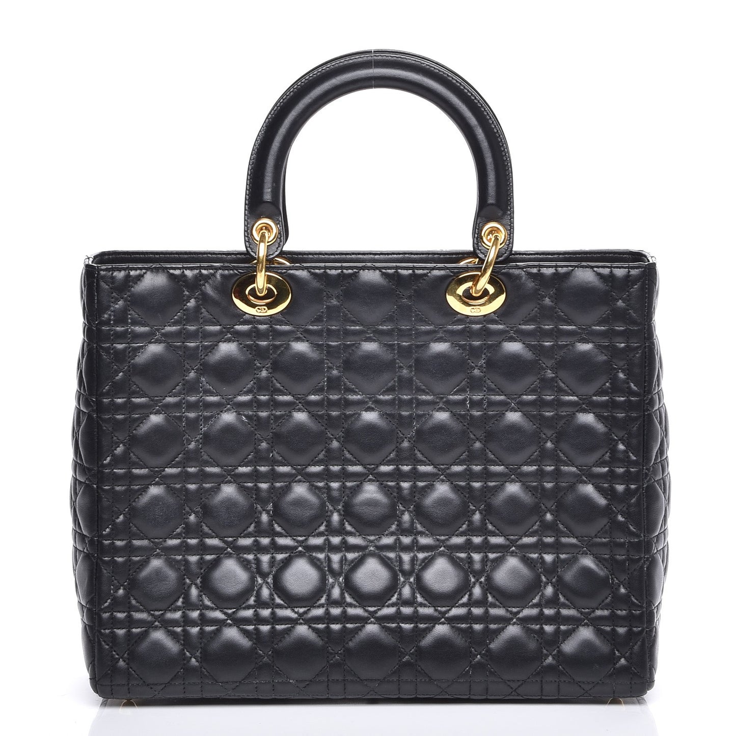 Vintage Lambskin Cannage Large Lady Dior Black