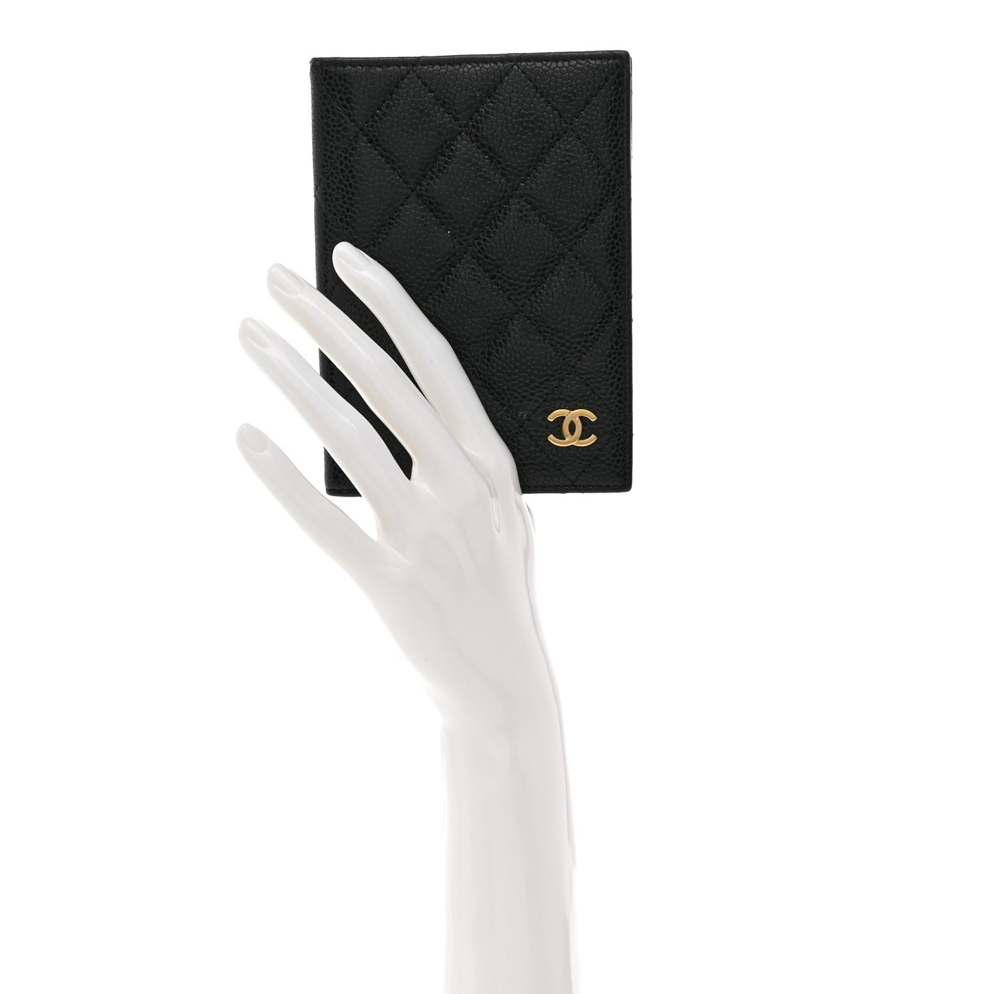 Caviar Quilted Passport Holder Black