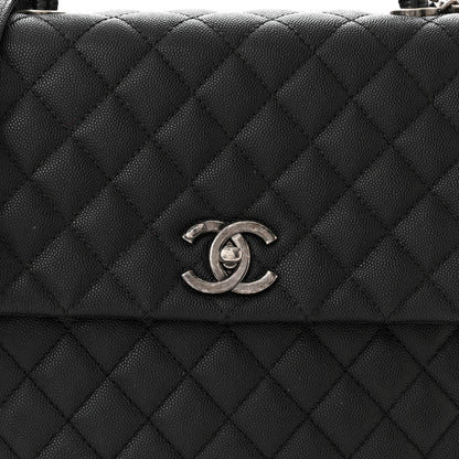 Chanel Caviar Lizard Quilted Large Coco Handle Flap Black 8 of 11