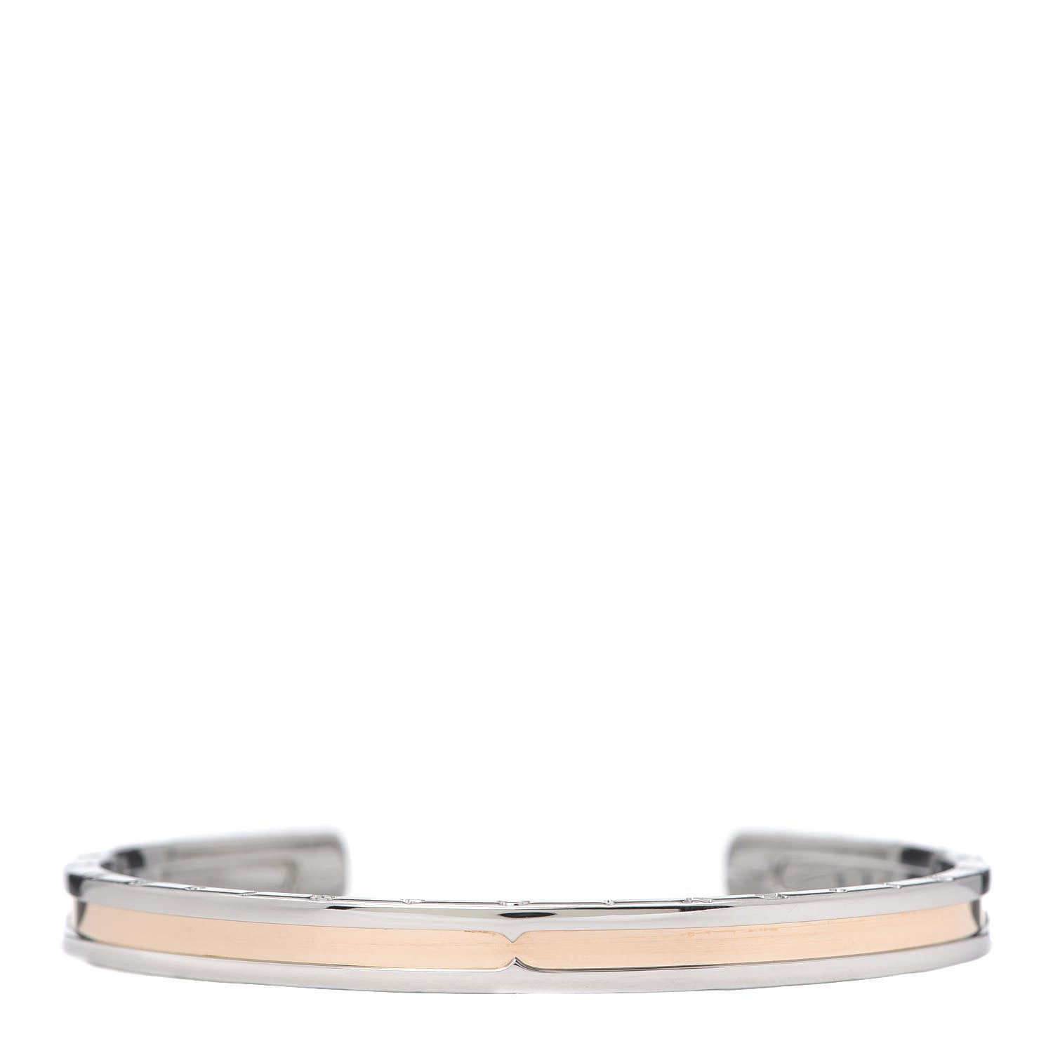 Bulgari 18K Rose Gold Stainless Steel B.Zero1 Cuff Bracelet SM 1 of 8