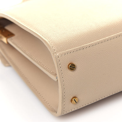 Saint Laurent Grain de Poudre Mini Classic Monogram Cassandra Top Handle Beige 9 of 11