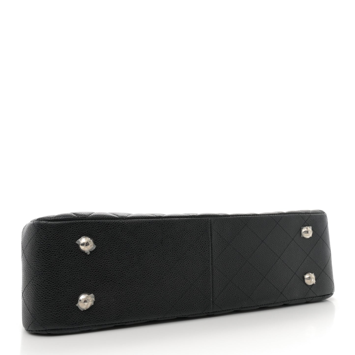 Caviar Quilted Flap Tote Black