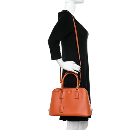 Prada Saffiano Lux Medium Promenade Tote Papaya 2 of 12