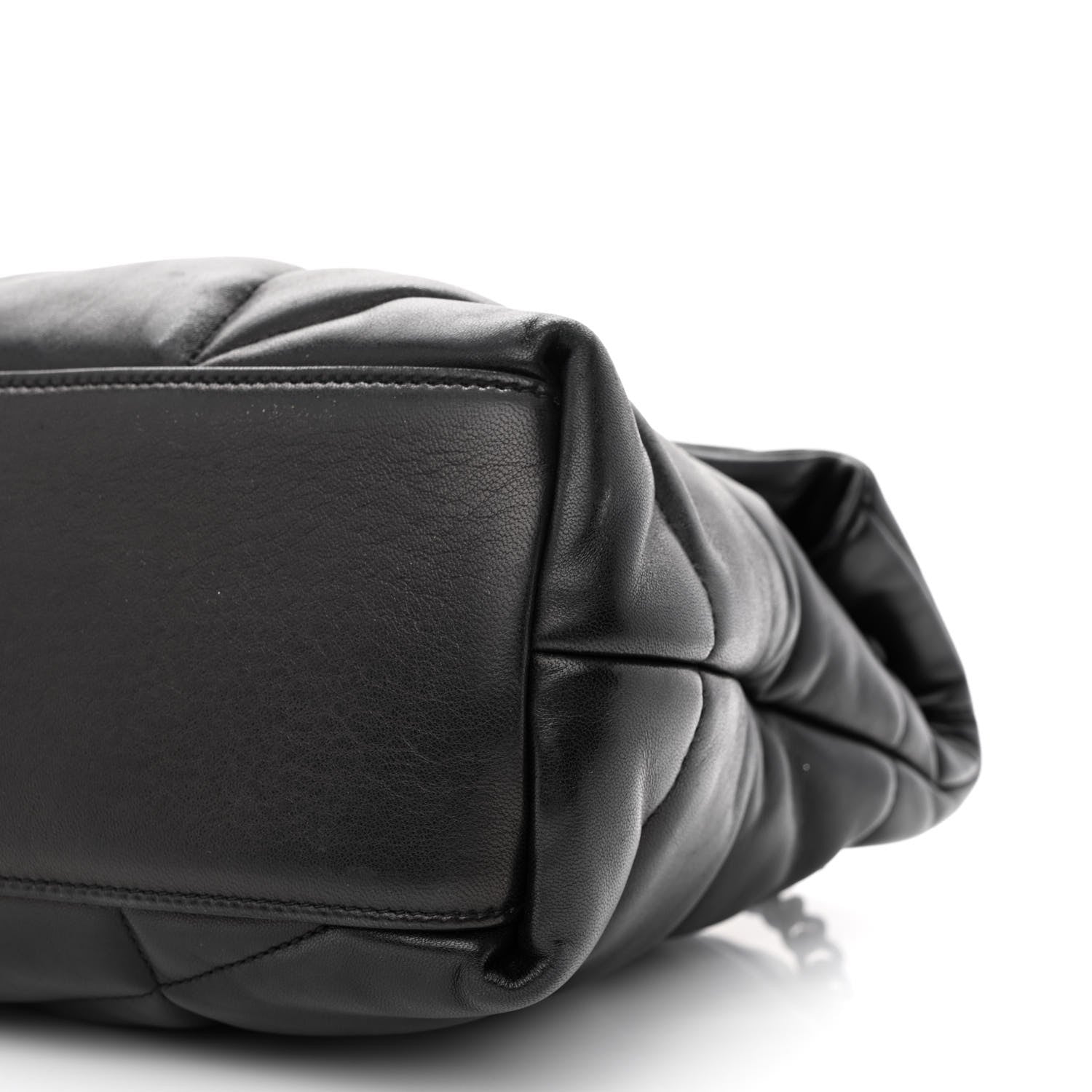 Saint Laurent Lambskin Quilted Monogram Monochrome Medium Loulou Puffer Chain Satchel Black 10 of 10
