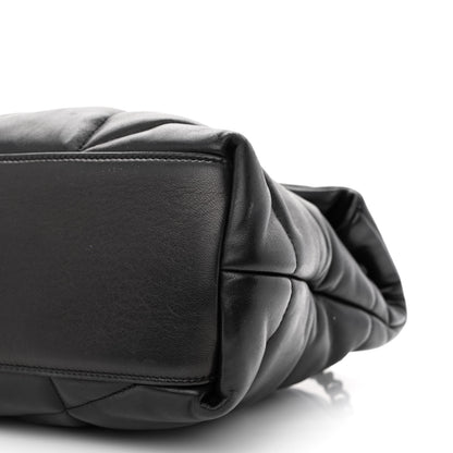 Saint Laurent Lambskin Quilted Monogram Monochrome Medium Loulou Puffer Chain Satchel Black 10 of 10