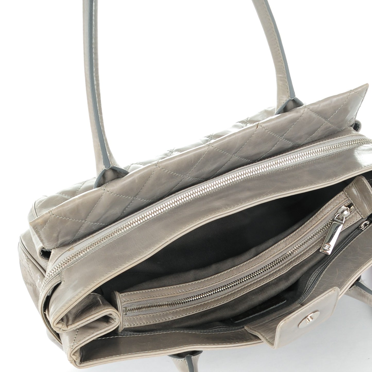 Glazed Calfskin Small New Portobello Grey