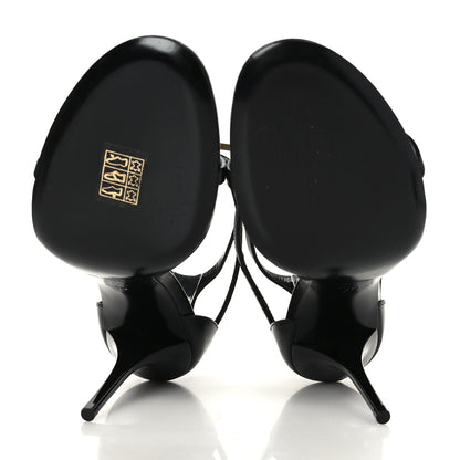 Saint Laurent Calfskin Cassandra 110 Sandals 39 Black Gold 5 of 7