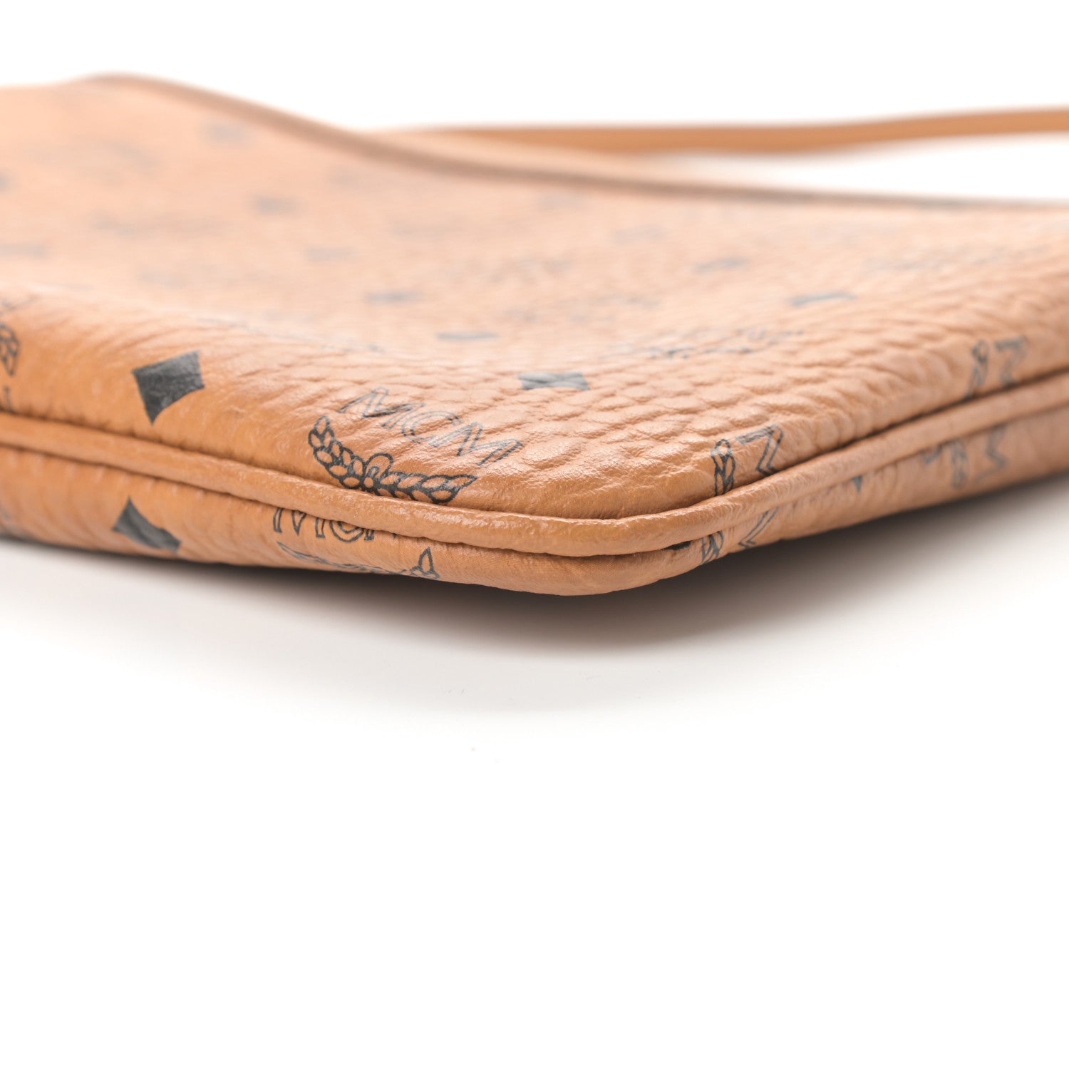 MCM Visetos Liz Shopper Tote Pouch Cognac 10 of 11