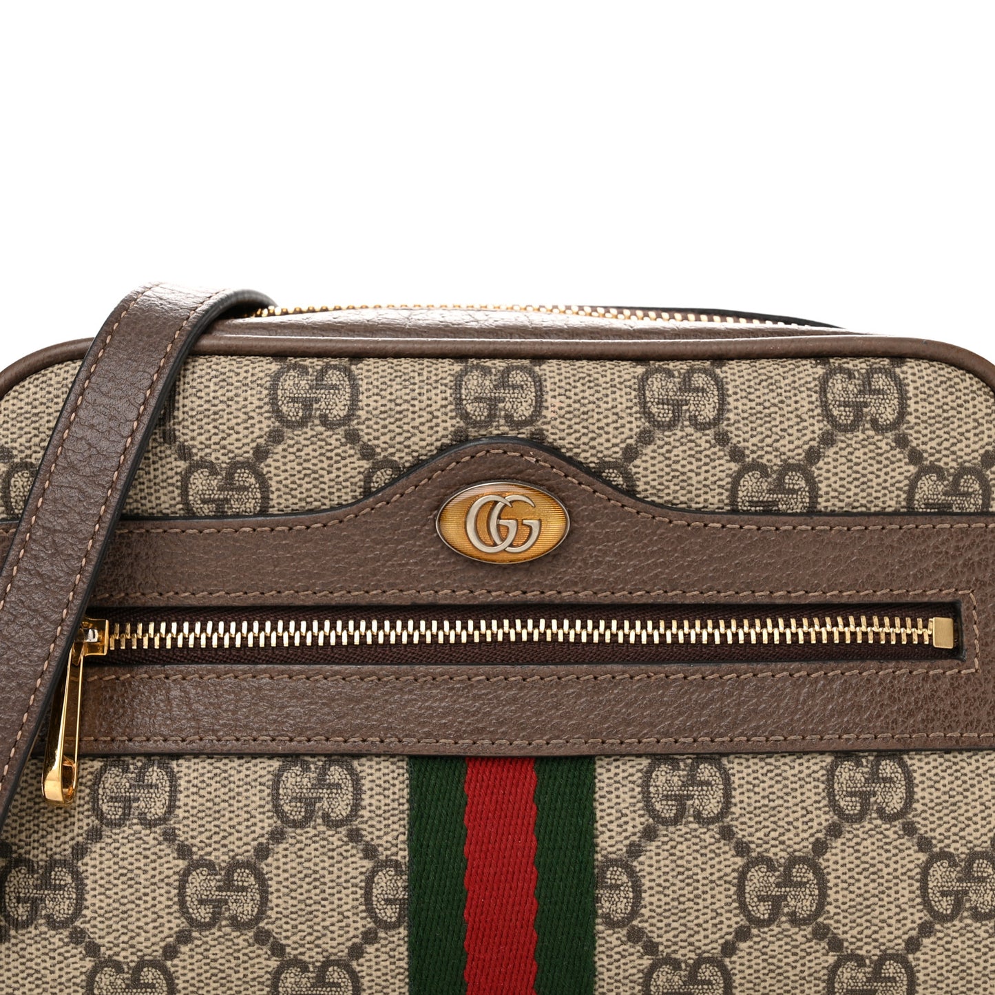 GG Supreme Monogram Web Mini Ophidia Shoulder Bag Brown