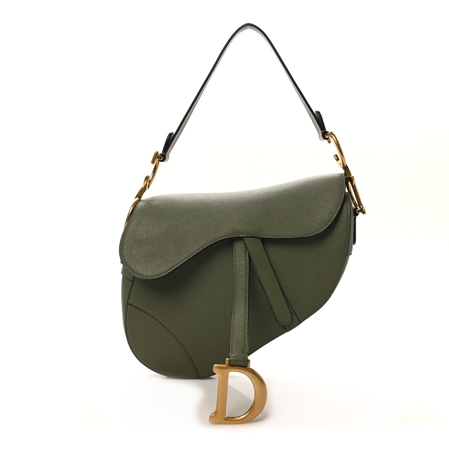 Christian Dior Grained Calfskin Saddle Bag Sage 1 of 10