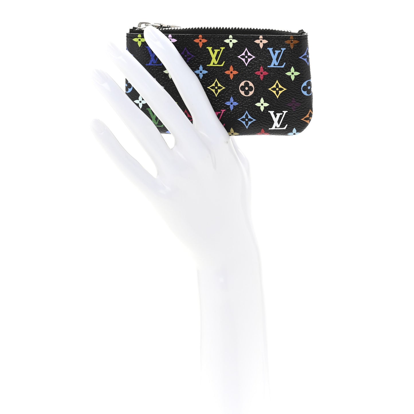 LV X TM Monogram Multicolor Key Pouch Black