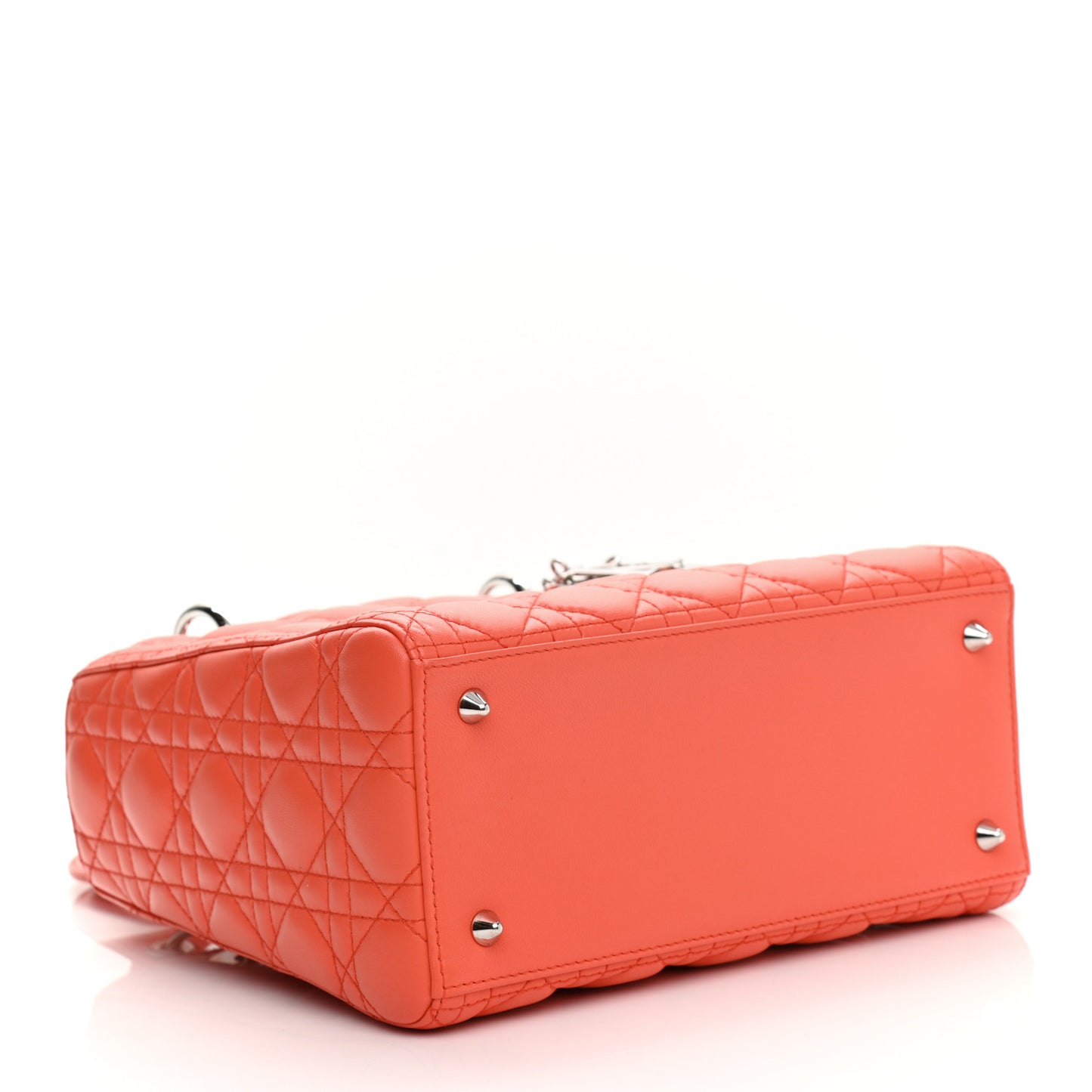 Lambskin Cannage Medium Lady Dior Coral