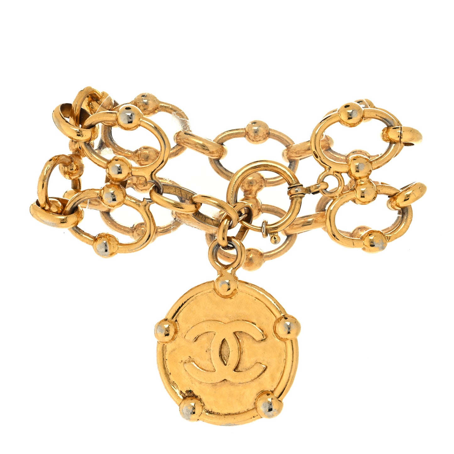 CC Medallion Chain Bracelet Gold
