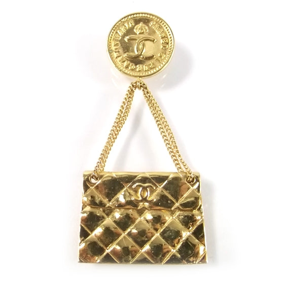 2.55 Flap Bag Brooch Gold