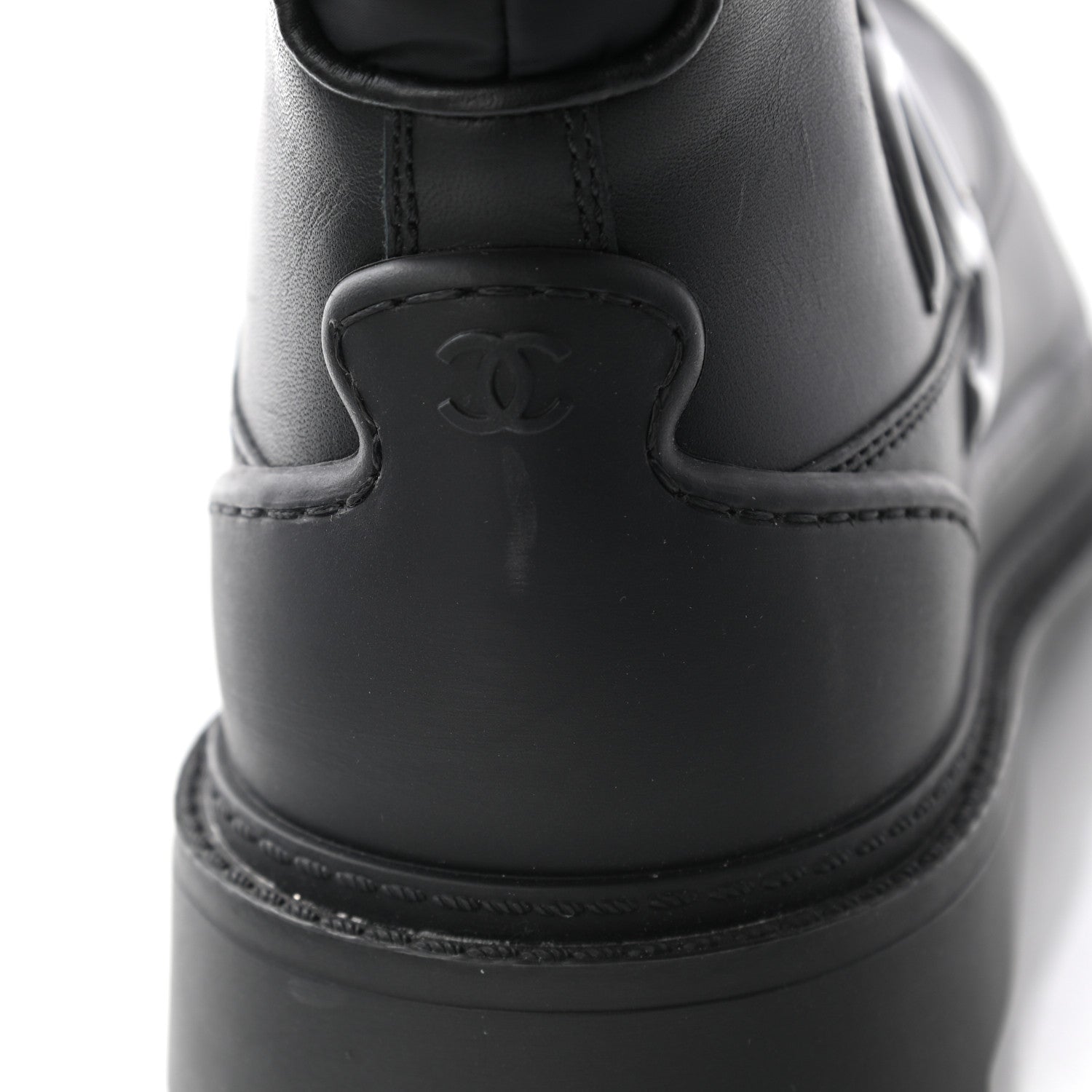 Chanel Calfskin Nylon CC Ankle Snow Boots 37 Black 9 of 17
