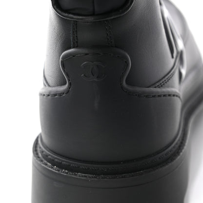 Chanel Calfskin Nylon CC Ankle Snow Boots 37 Black 9 of 17