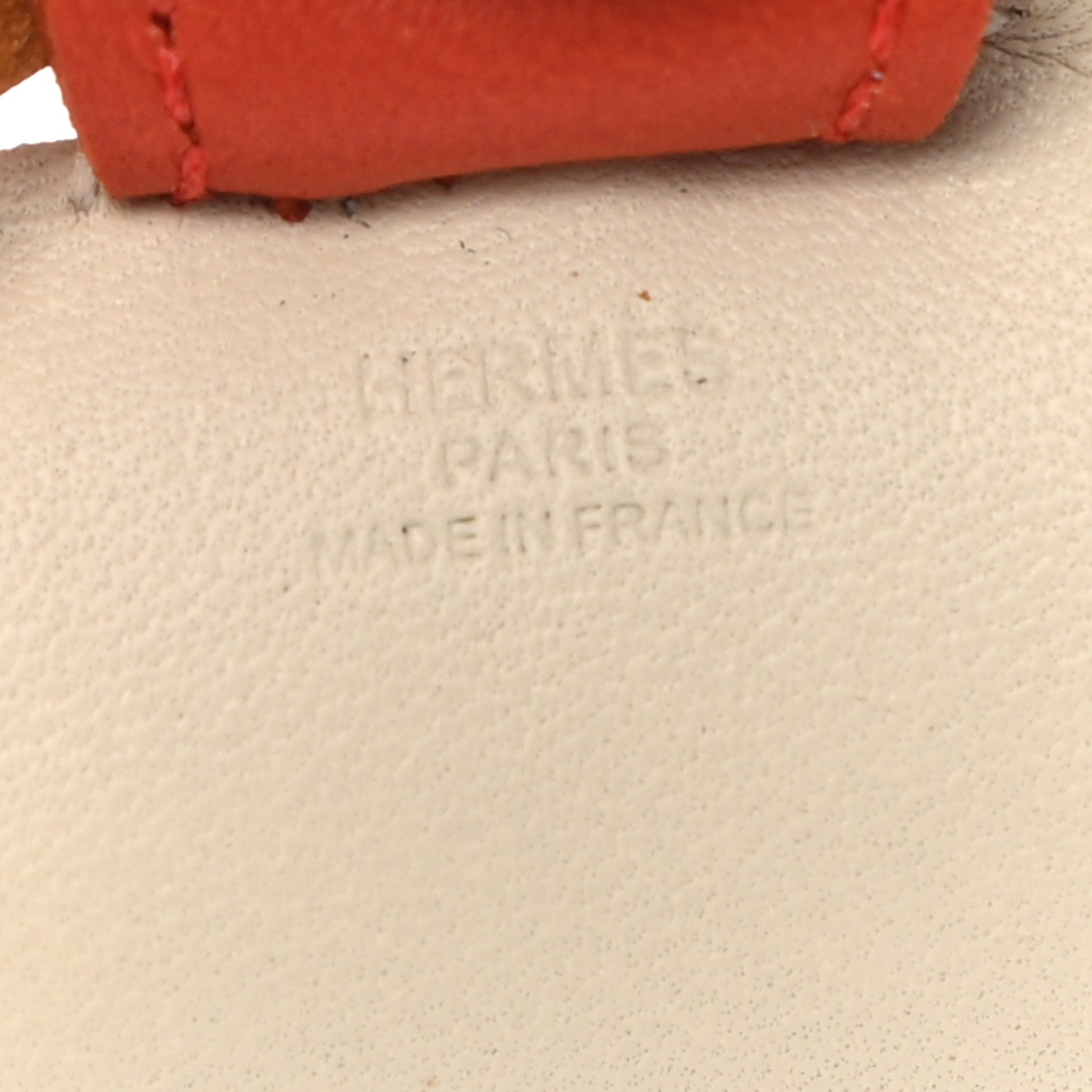 Hermes Milo Lambskin Grigri Rodeo Horse Bag Charm PM Craie Sesame Cornaline 4 of 5