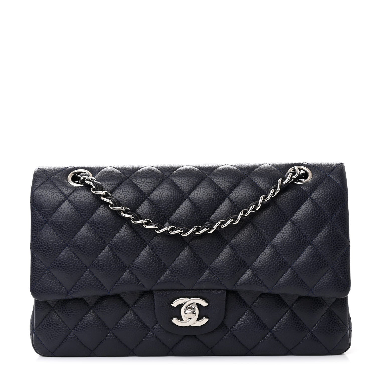 Chanel Caviar Quilted Medium Double Flap Navy 1 of 12