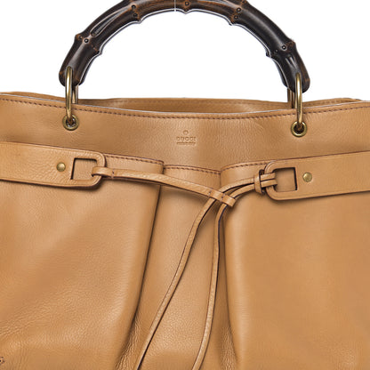 Gucci Calfskin Bamboo Handle Tote Beige 9 of 9