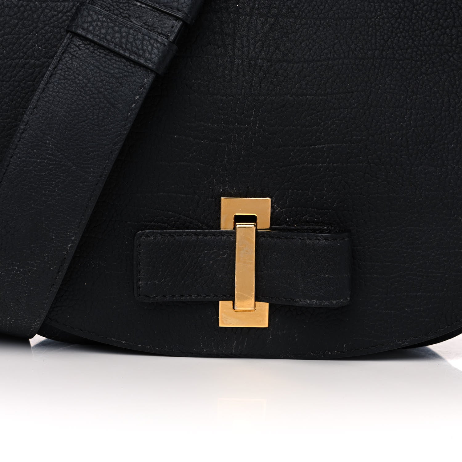Delvaux Crispy Calfskin Le Mutin MM Saddle Bag Black 9 of 12